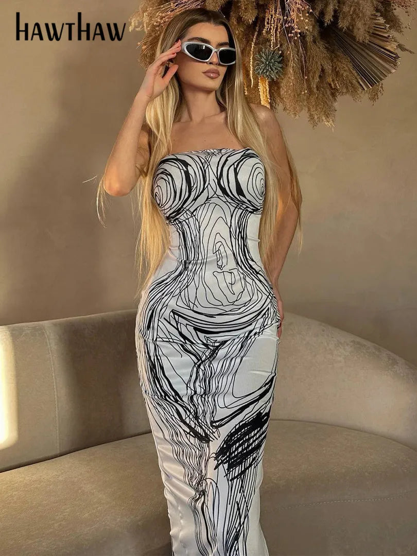 Beberino Strapless Bodycon Midi Dress - 2023 Summer Collection