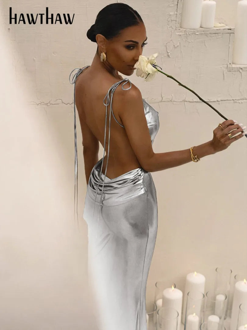 Beberino Elegant Backless Bodycon Long Dress 2023 Summer Collection
