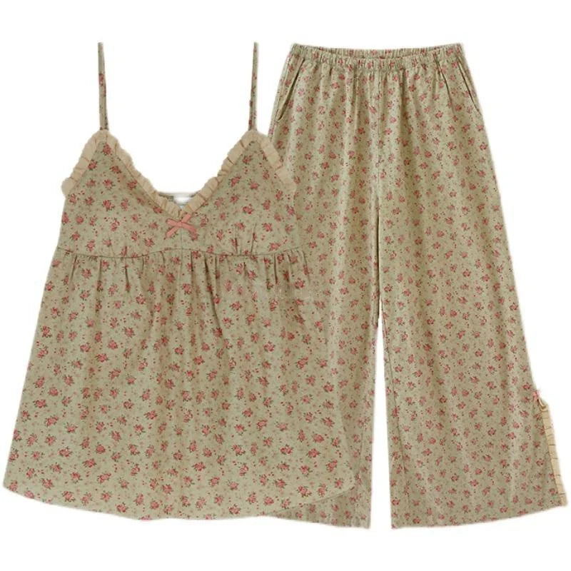 Beberino Floral Trouser Pajama Set - Summer 2-Piece Sleepwear