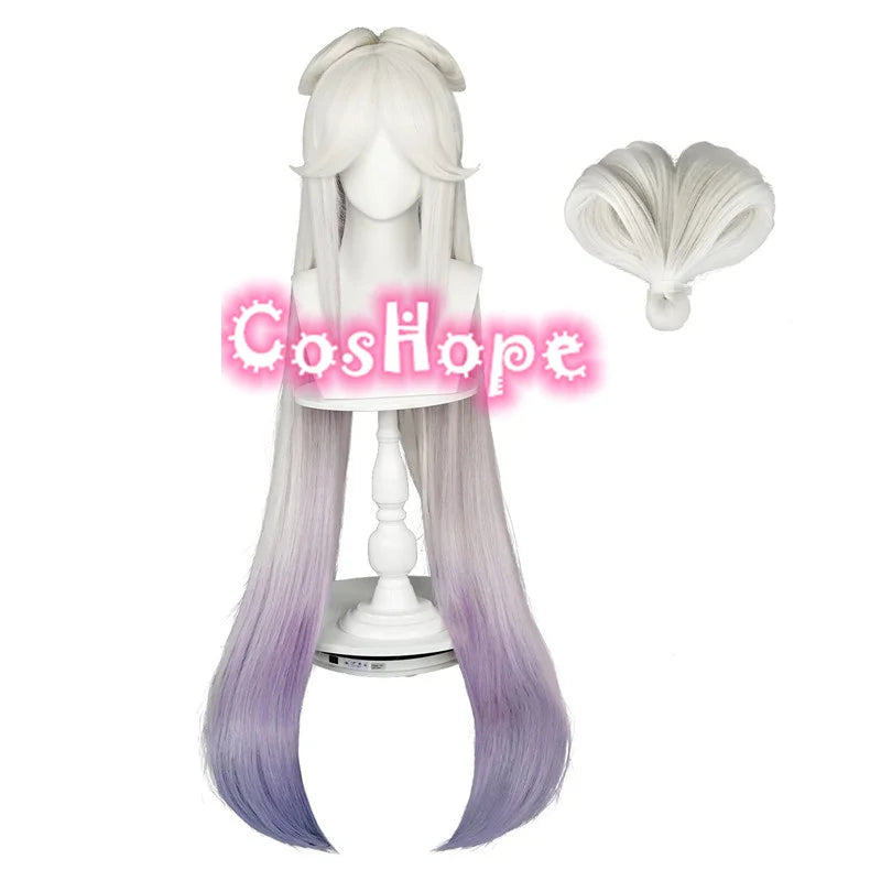 Beberino 120cm Long White Purple Cosplay Wig Heat Resistant Synthetic Wig