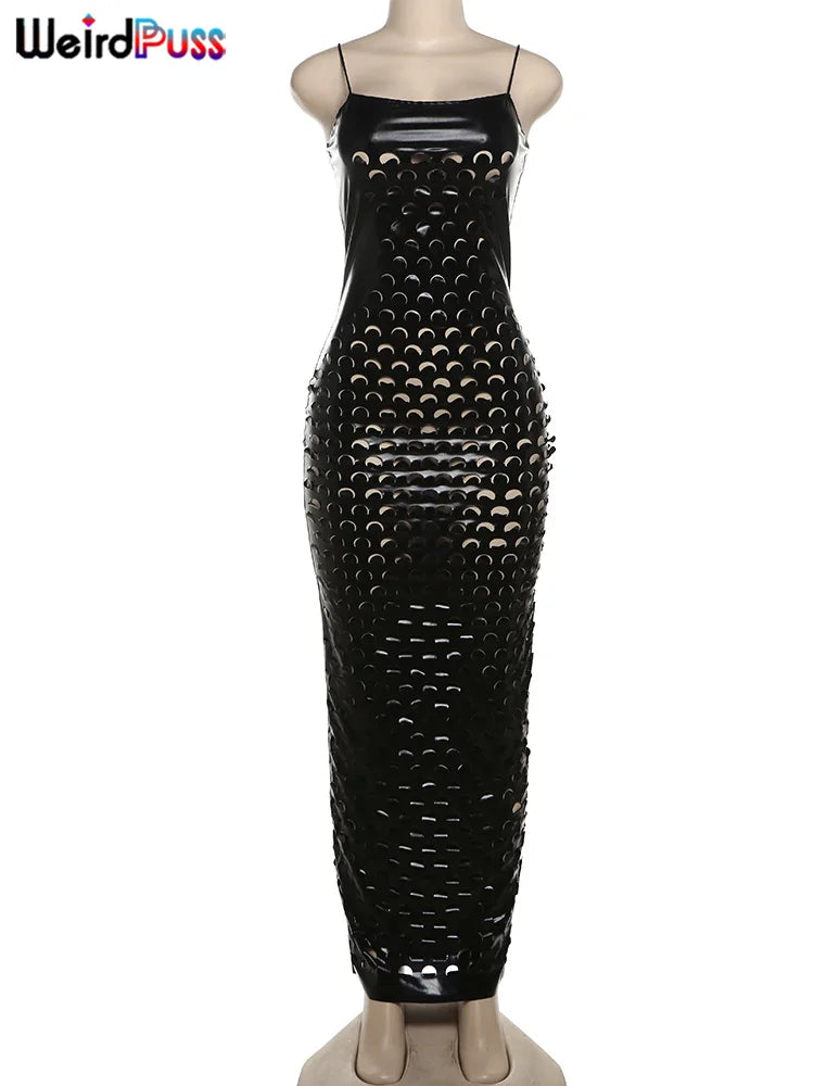 Beberino Silky Hollow Dress for Women: Sexy Coquette Bodycon Clubwear, Birthday Party Outfit