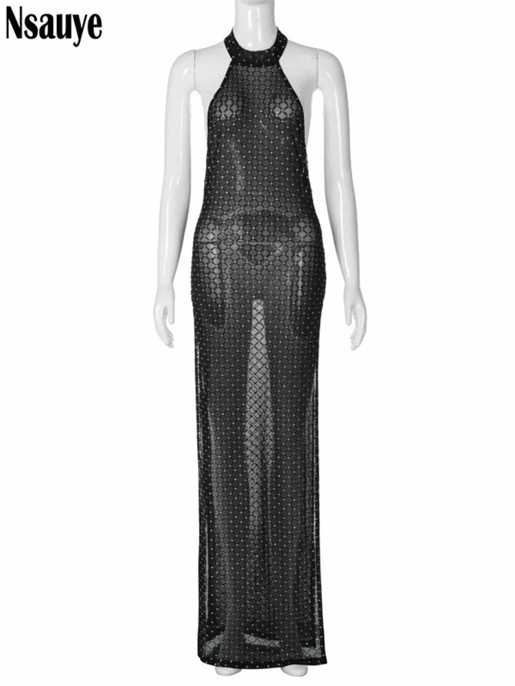 Beberino Glitter Maxi Dress with High Split - 2024 Collection