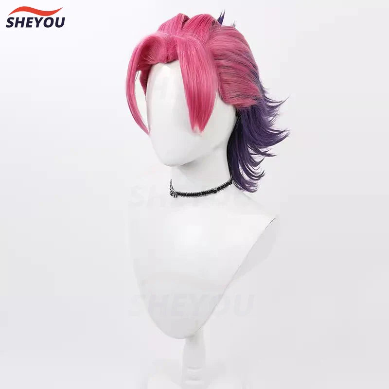 Beberino Heartsteel Kayn Cosplay Wig | Short Synthetic Hair Party Wigs for Game Fans