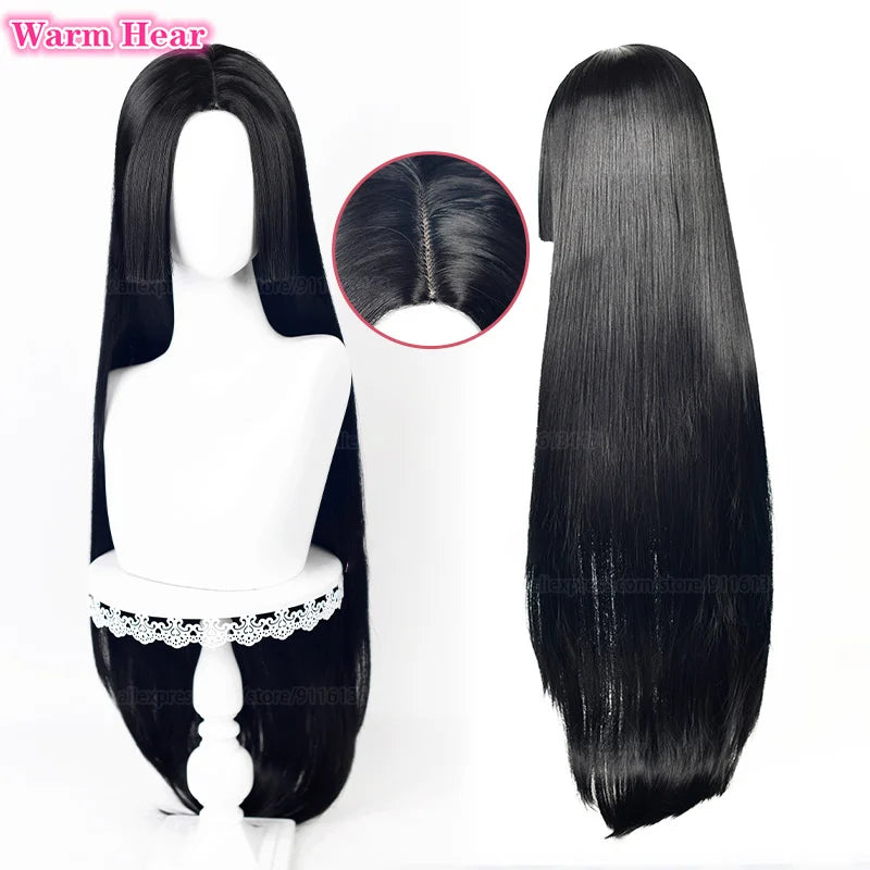 Beberino 100cm Boa Hancock Cosplay Wig Black Heat Resistant Halloween Party Wigs