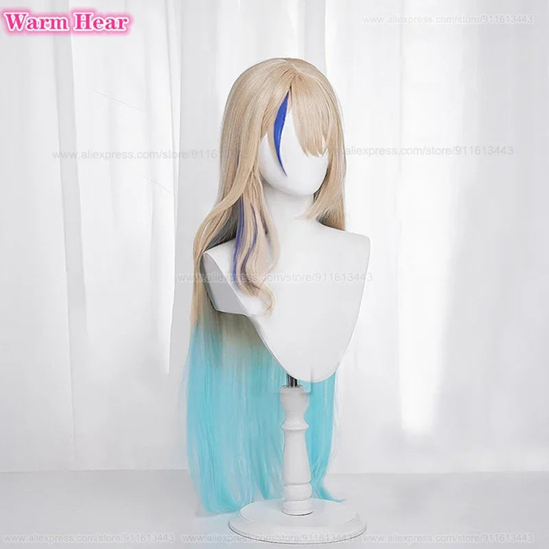 Beberino 100cm Long Blue Gradient Cosplay Wig Heat Resistant Synthetic Party Wigs