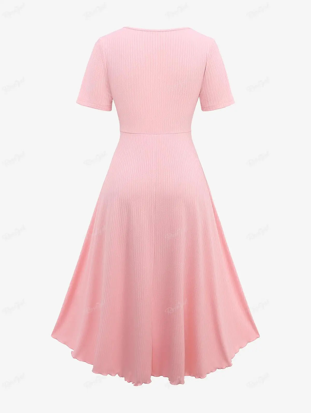 Beberino Floral Lace Trim Ruched Dress Light Pink