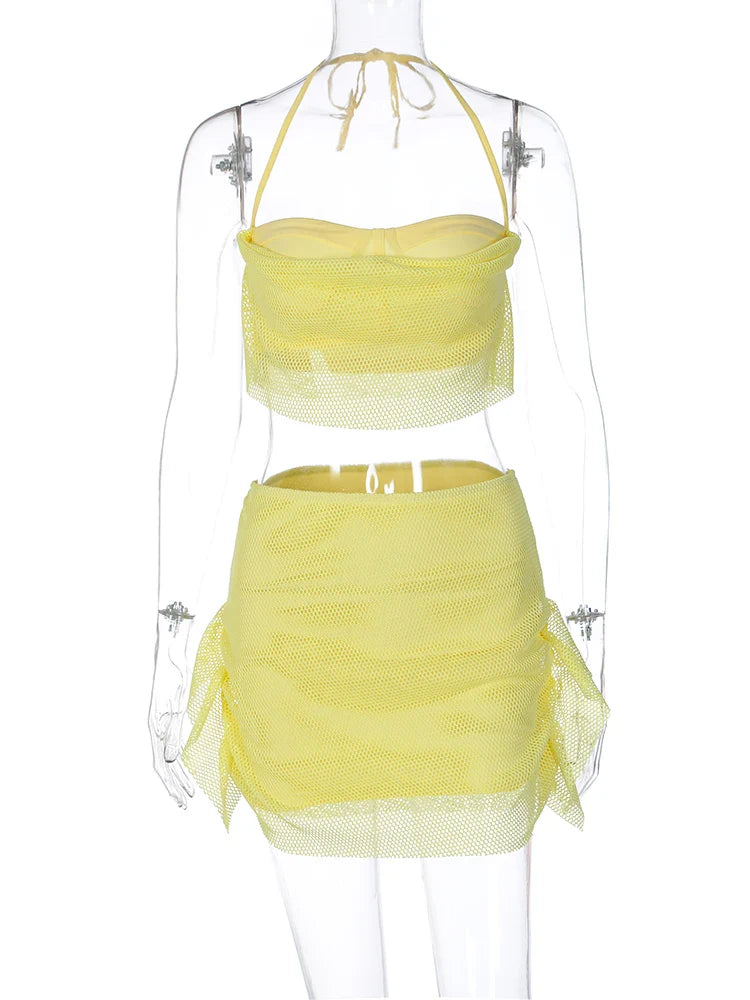 Beberino 2024 Summer Party Crop Tank Top Mini Skirt Set