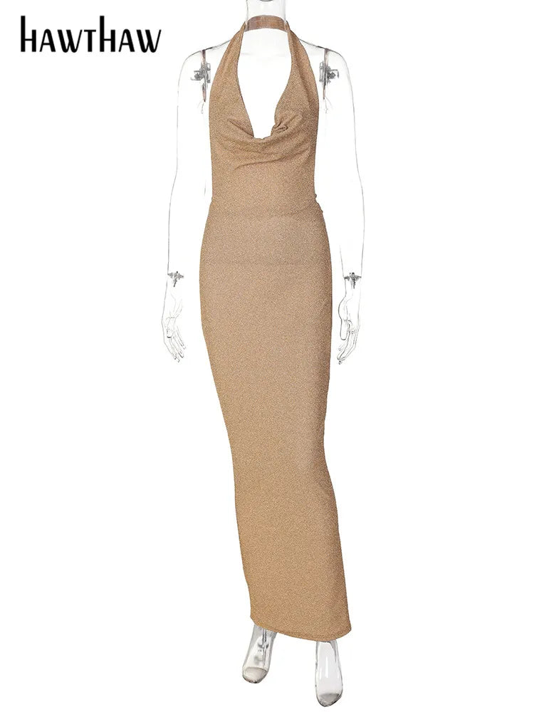 Beberino V-Neck Bodycon Long Dress: Sexy Club Evening Fashion 2022