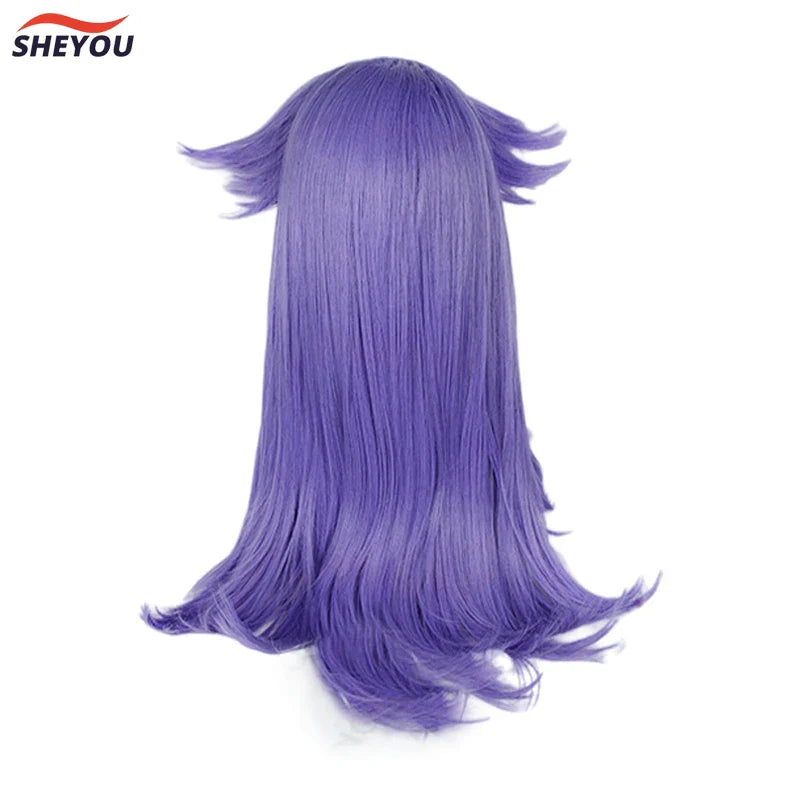 Beberino Leon Cosplay Wig: 60cm Purple Heat Resistant Anime Hair + Wig Cap