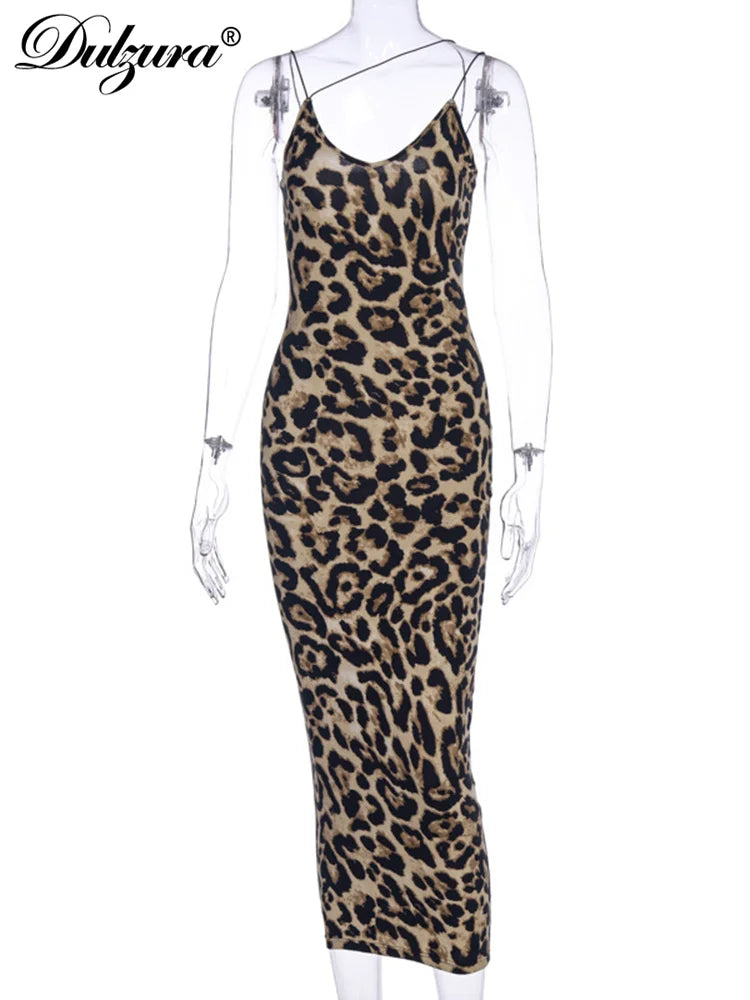 Beberino Leopard Print Strap Midi Dress - 2023 Spring Summer Women's Clubwear