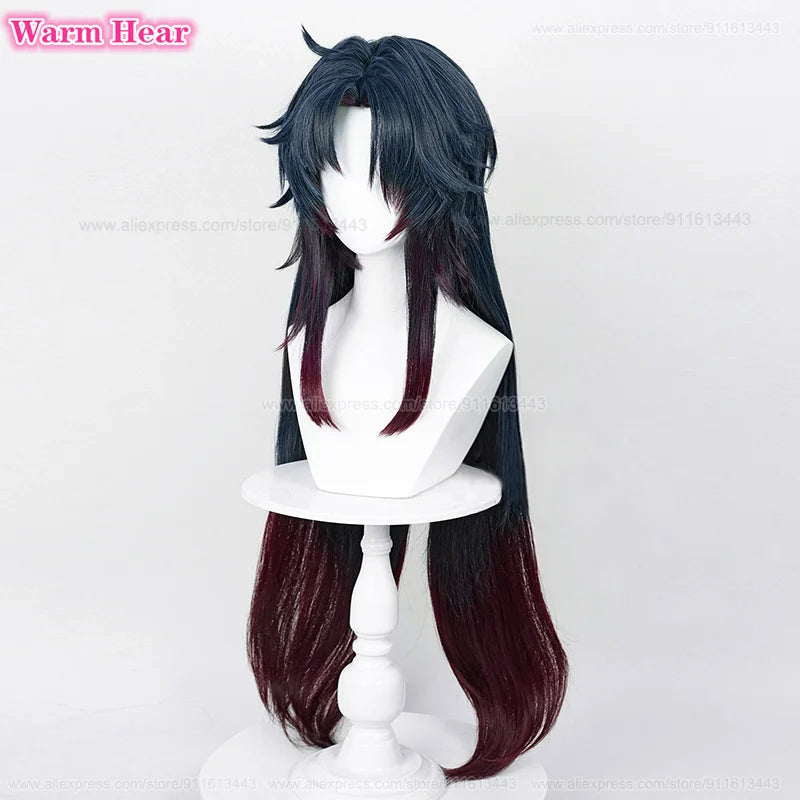 Beberino 100cm Long Anime HSR Blade Cosplay Wig in Dark Blue Brown Red Unisex