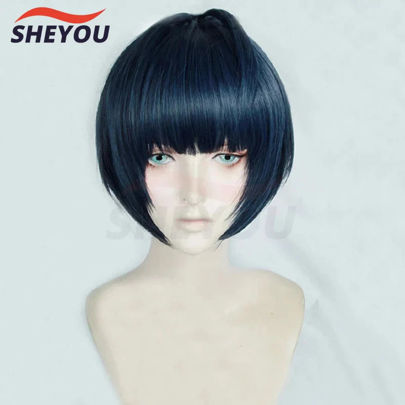 Beberino Short Blue Black Cosplay Wig + Wig Cap