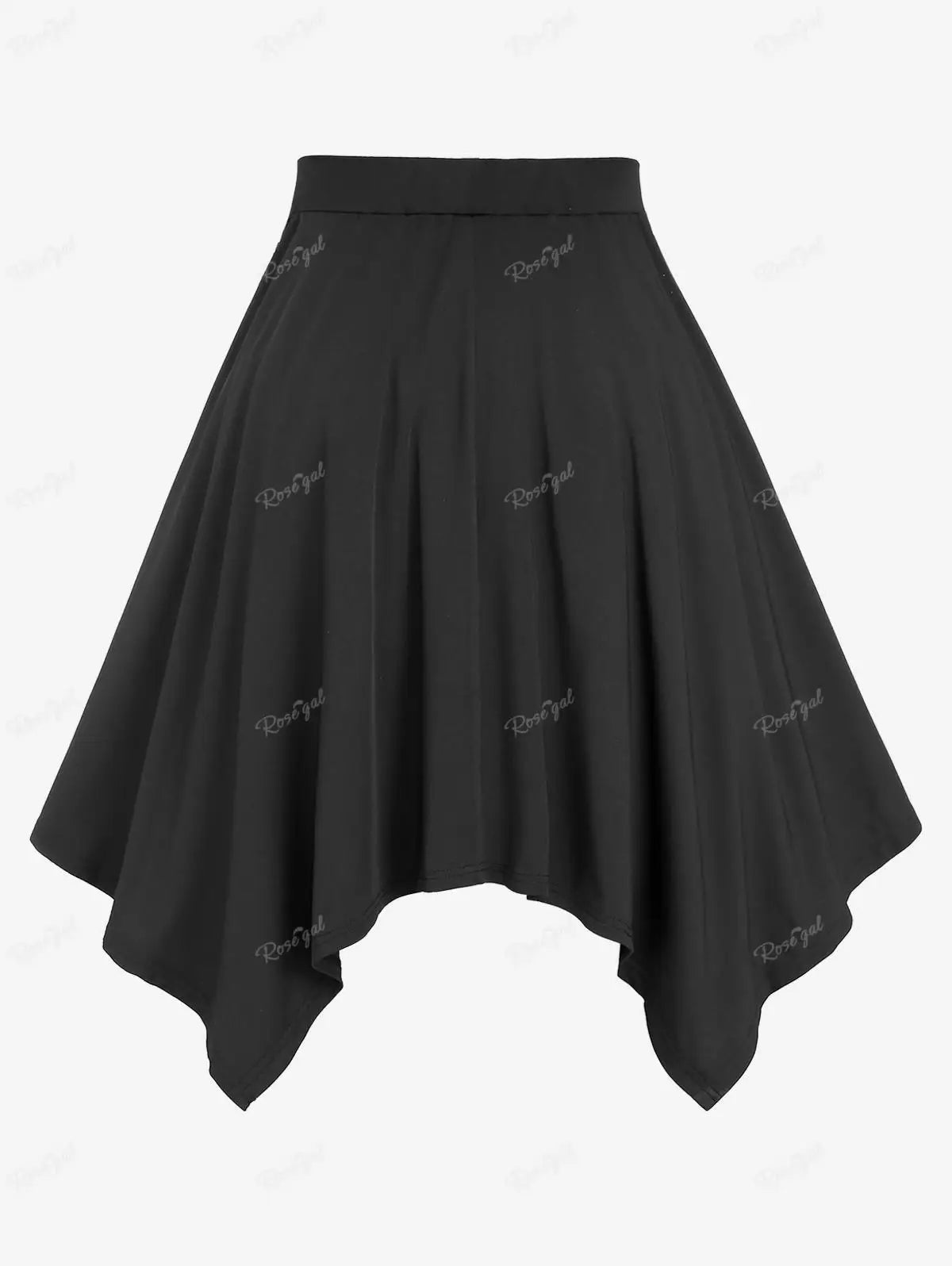 Beberino Gothic Moon Chain Tassel Skirt with Elastic Waist and Handkerchief Bottom