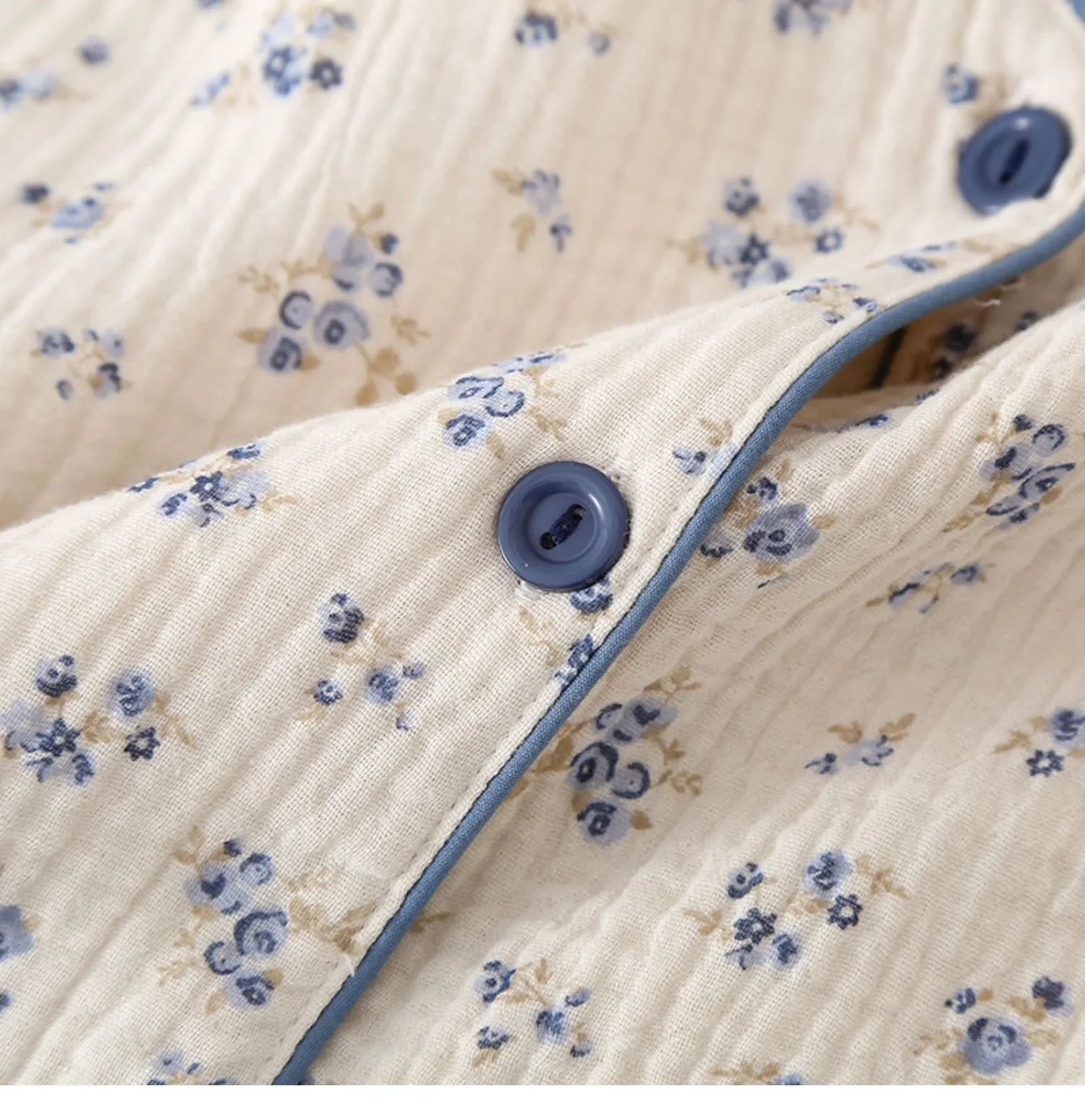 Beberino Blue Flowers Long-Sleeved Cotton Pajamas