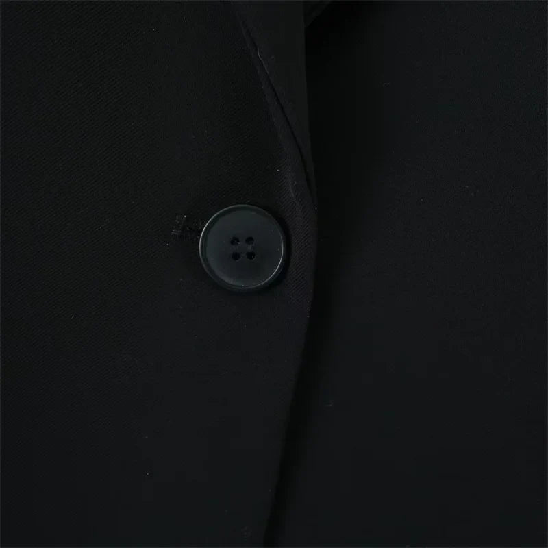 Beberino Pleated Waistline Black Suit Jacket Slim Outerwear