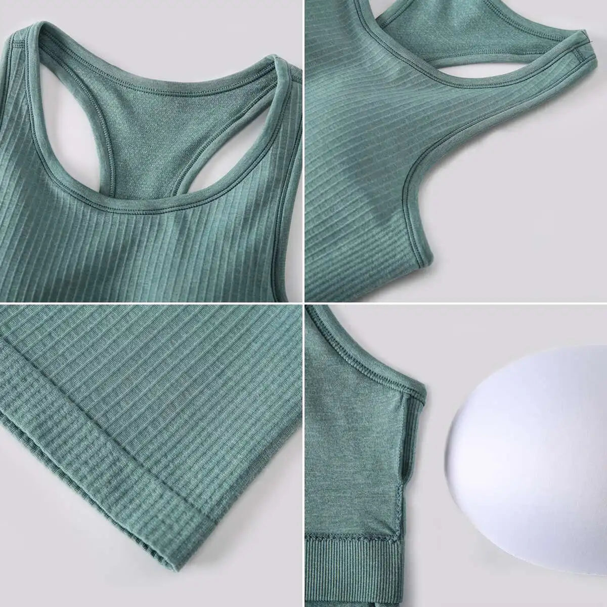 Beberino Seamless Racerback Tank Top with Built-In Bra for Workout and Fitness