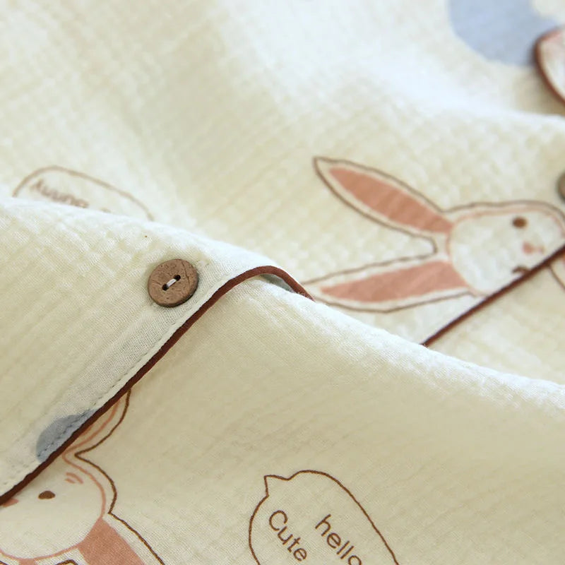 Beberino Cotton Rabbit Pajama Set: Cute Spring Loungewear for Women