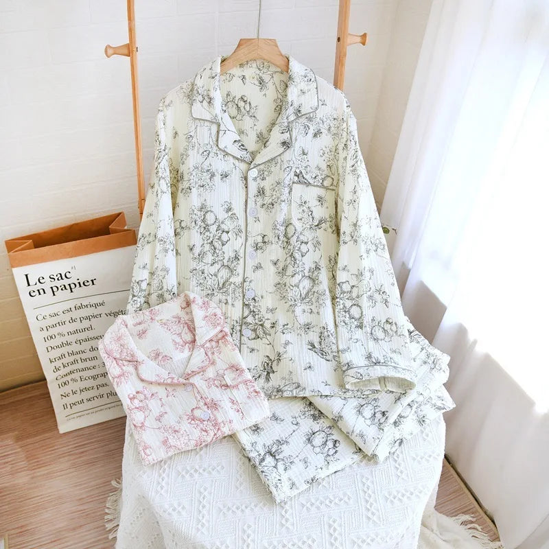 Beberino 100% Cotton Couples Pajamas Set with Sketching Print, Household Sleepwear