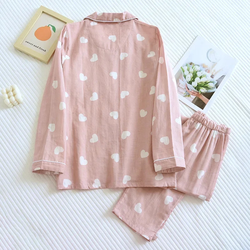 Beberino 100% Cotton Spring/Autumn Pajama Set: Long Sleeve Top & Pants, Love Sweet Home