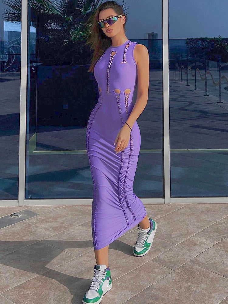 Beberino Hollow Knot Bodycon Dress: 2023 Summer Fashion Statement