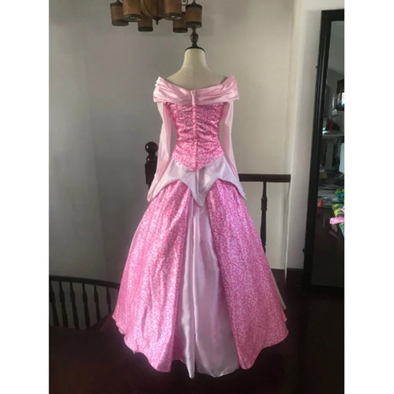 Aurora Princess Cosplay Costume Pink Dress Adult Girl Women Halloween Party Costume Custom Beberino